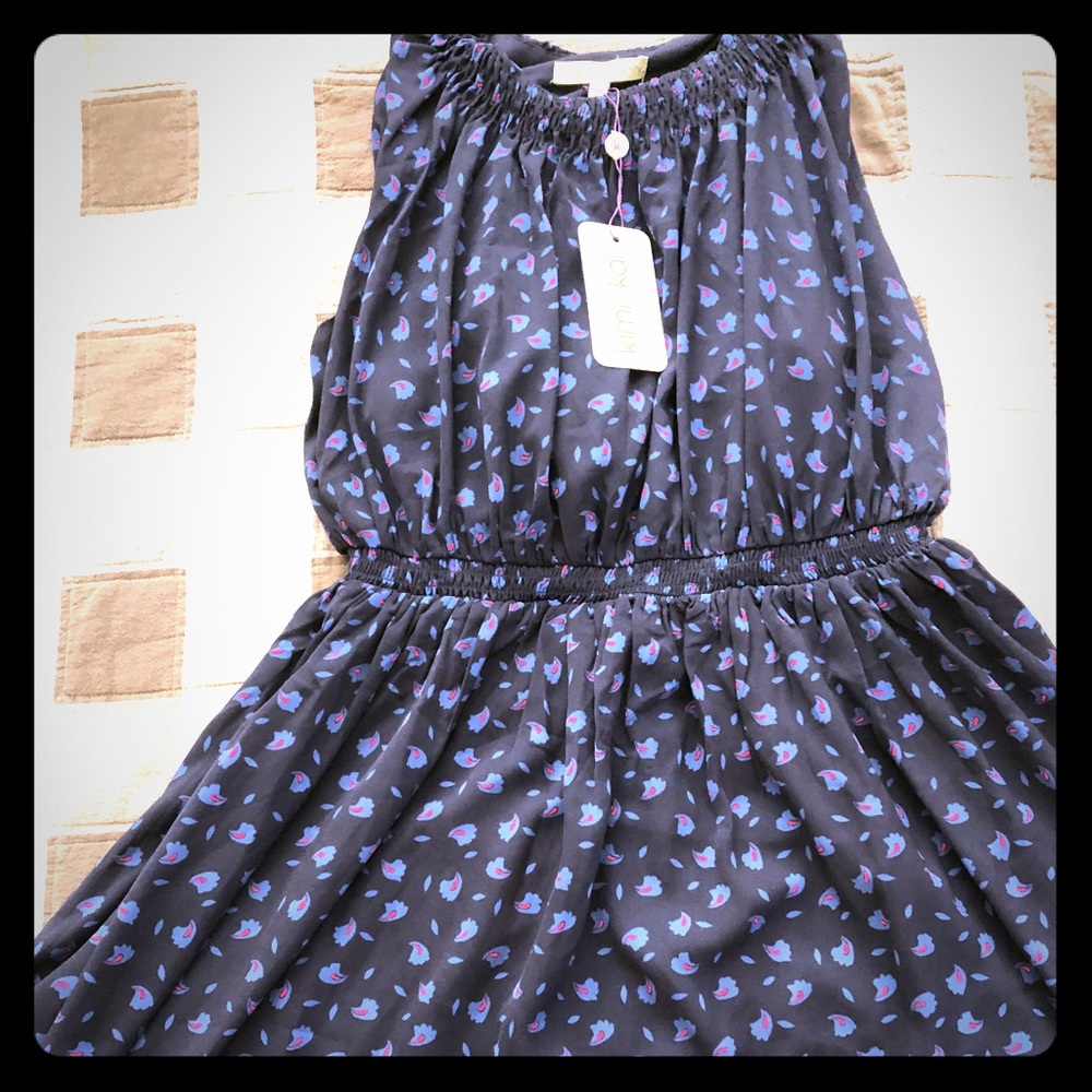 Kimi+Kai navy maternity/ nursing dress